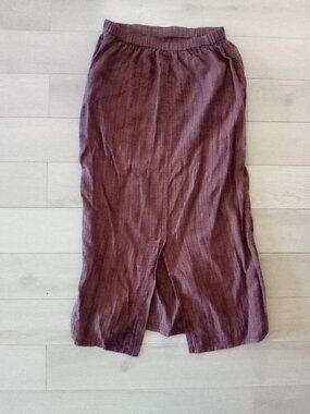 FLAX by Jeanne Engelhart vintage '90s Striped Linen Skirt Sz S